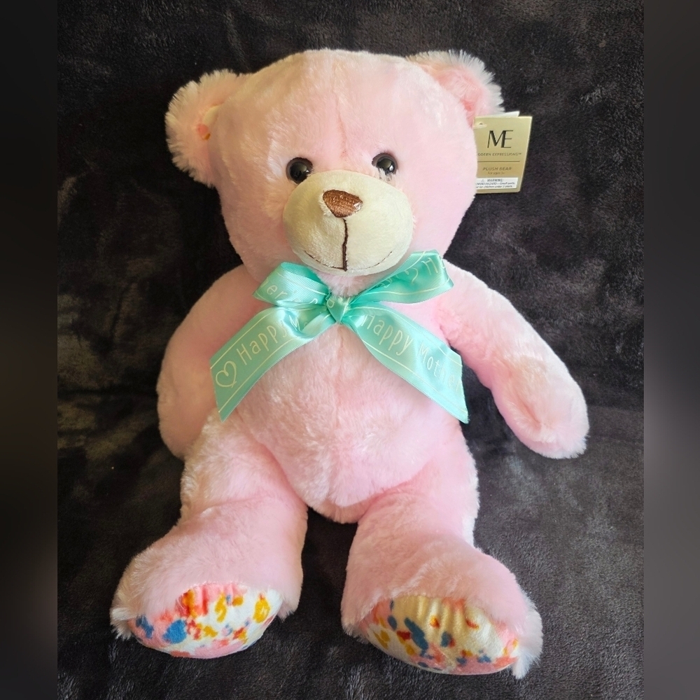 NWT Modern Expressions Plush Easter mother's day sitting Teddy Bear 12', pink